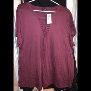 Torrid Dusty Plum Cut-out Tee